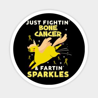 bone cancer funny unicorn farting sparkles Magnet